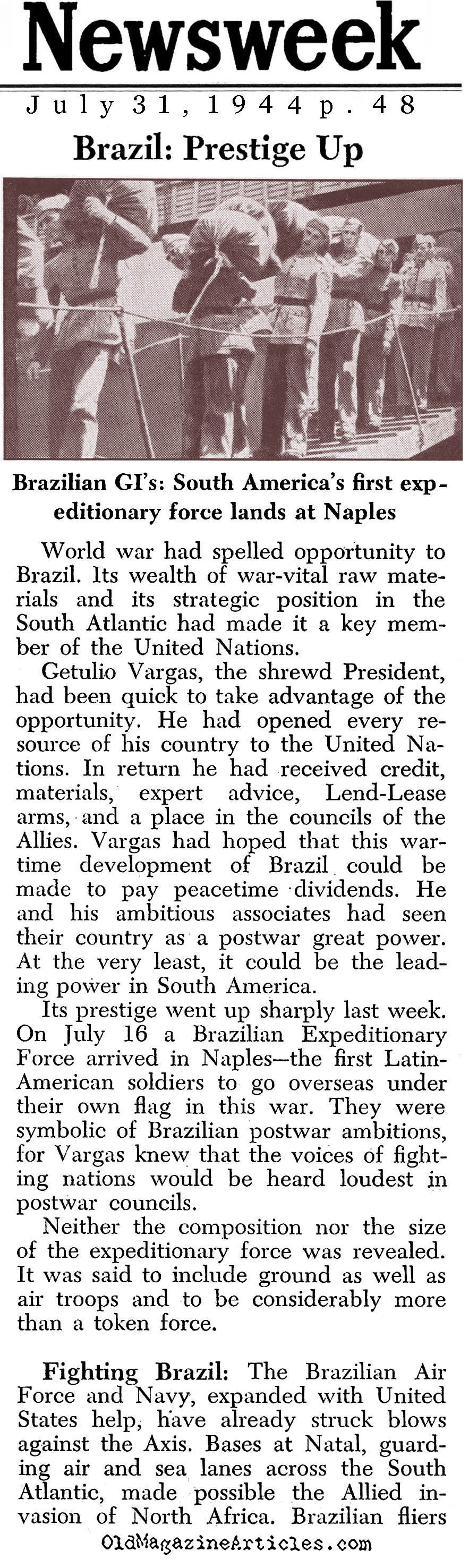 With the Brazilians in Italy<BR> (Newsweek & Yank Magazines, 1944)